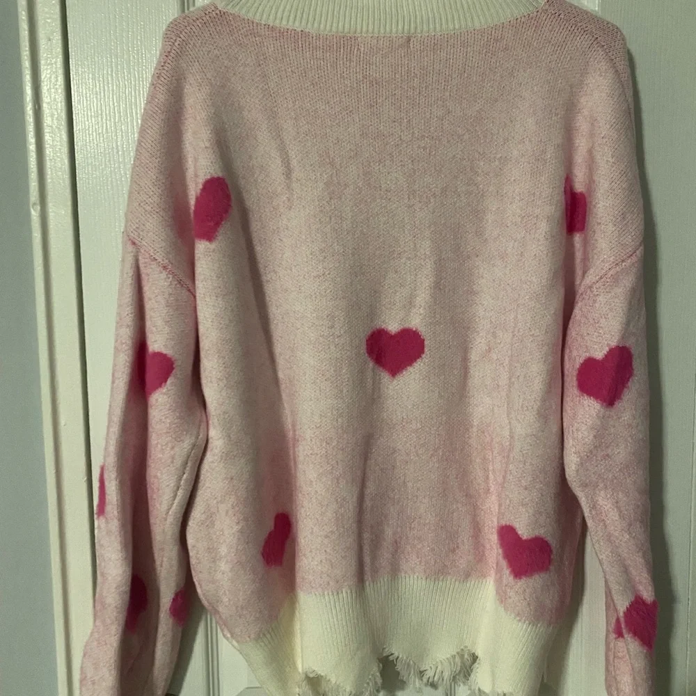 NTW Sweater with hearts size Medium - Picture 3 of 3